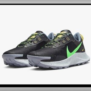 Preowned Nike Pegasus Trail 3 Black Green Strike-Ashen Slate Men's Size 9.5